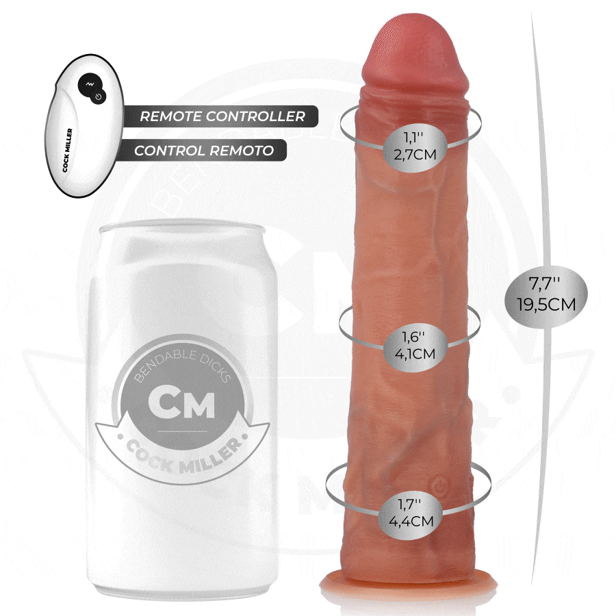 COCK MILLER - DILDO IPERREALISTICO CON VENTOSA E SPINTA CON TELECOMANDO 19,5 CM