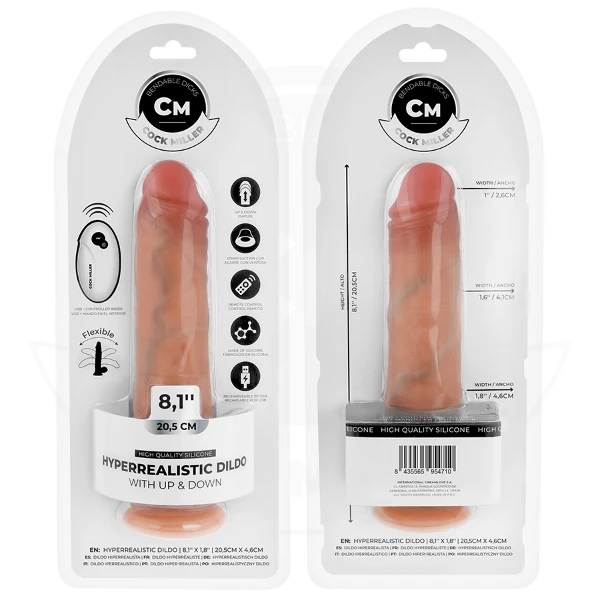 COCK MILLER - DILDO IPERREALISTICO CON VENTOSA E SPINTA CON TELECOMANDO 20,5 CM