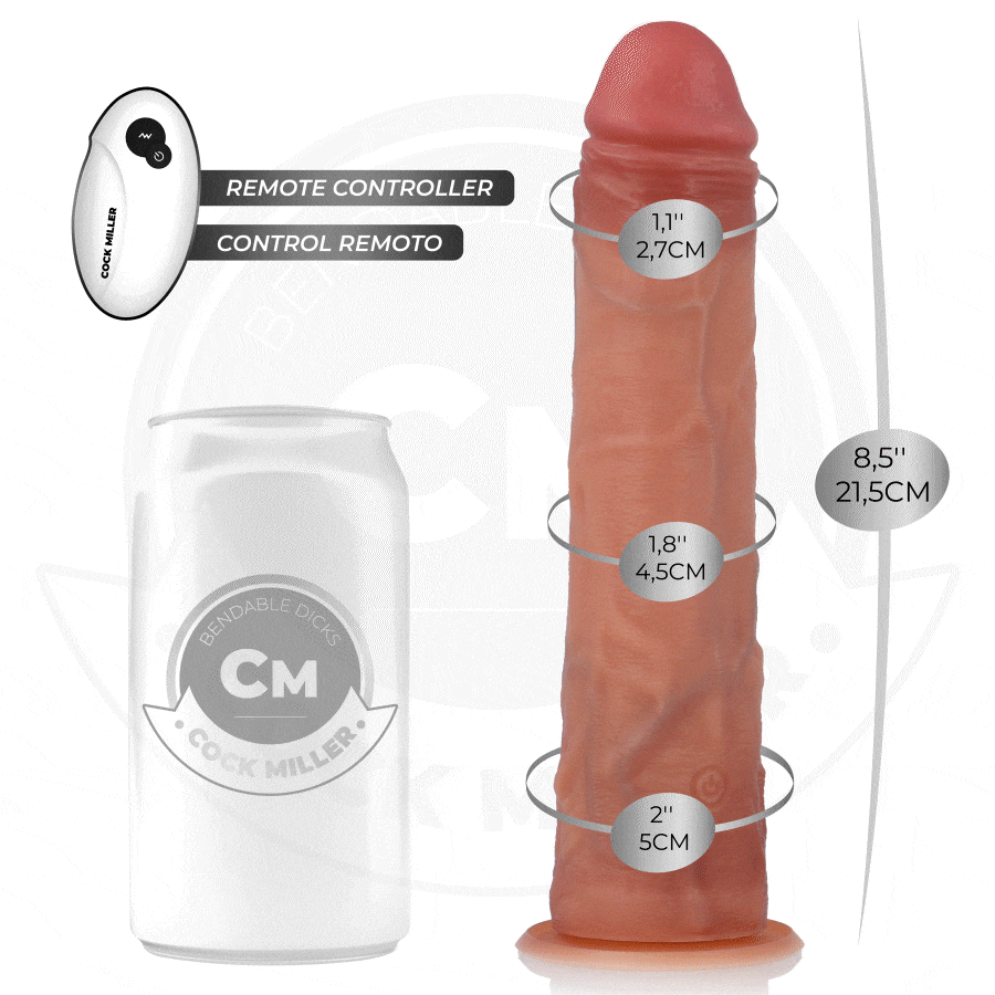 COCK MILLER - DILDO REALISTICO CON VENTOSA E VIBRAZIONE CON TELECOMANDO 21,5 CM