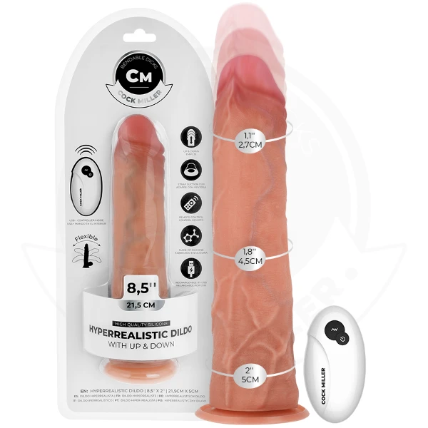 COCK MILLER - DILDO IPERREALISTICO CON VENTOSA E SPINTA CON TELECOMANDO 21,5 CM