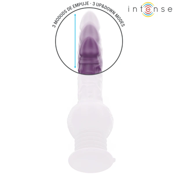 INTENSE - VIBRATORE MULTIFUNZIONE TATUM CON VIBRAZIONE SU E GIÙ 24 CM VIOLA