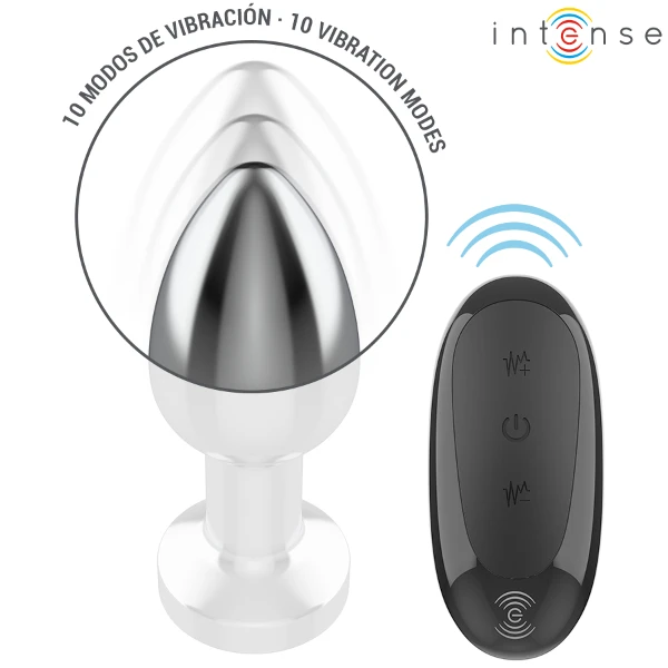 INTENSE - PLUG ANALE 10 VIBRAZIONI METALLO CON TELECOMANDO M