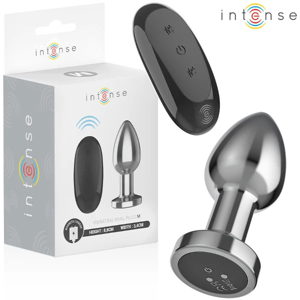 INTENSE - PLUG ANALE 10 VIBRAZIONI METALLO CON TELECOMANDO M