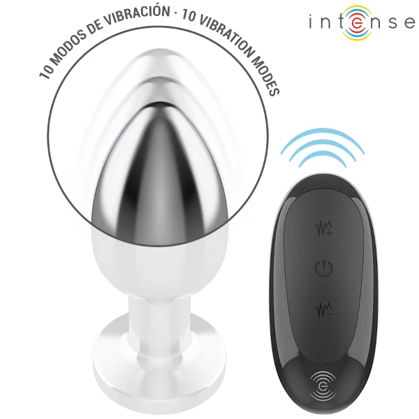 INTENSE - PLUG ANALE 10 VIBRAZIONI METALLO CON TELECOMANDO L