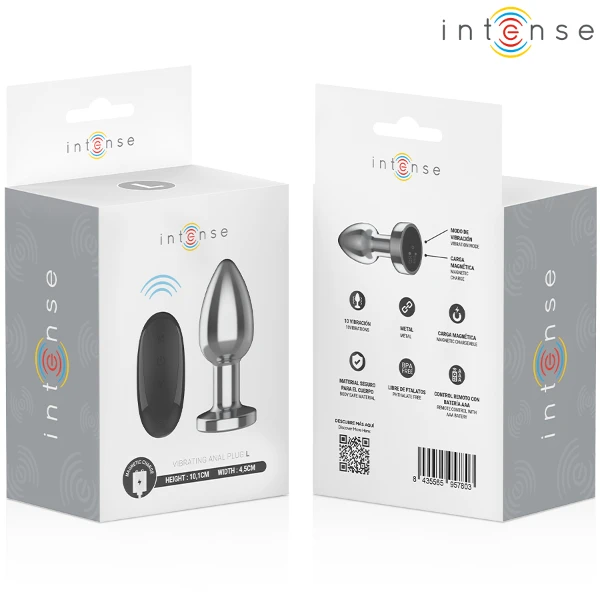 INTENSE - PLUG ANALE 10 VIBRAZIONI METALLO CON TELECOMANDO L