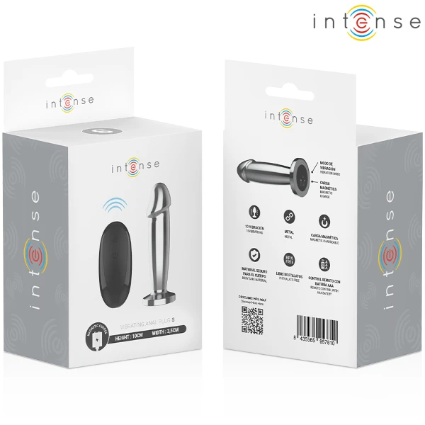 INTENSE - ANAL PLUG 10 VIBRAZIONI DILDO METALLO CON TELECOMANDO S