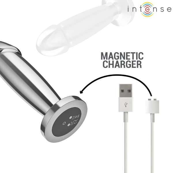 INTENSE - ANAL PLUG 10 VIBRAZIONI DILDO METALLO CON TELECOMANDO M