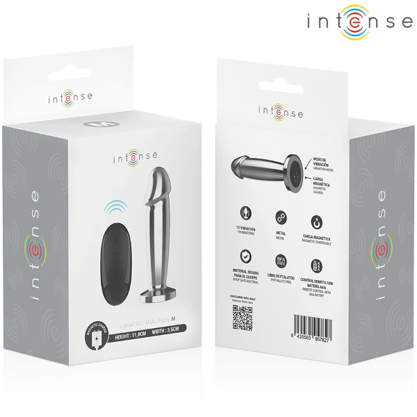 INTENSE - ANAL PLUG 10 VIBRAZIONI DILDO METALLO CON TELECOMANDO M