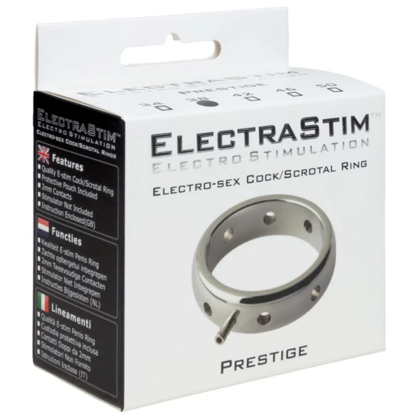 ELECTRASTIM - ANELLO ELETTROMAGNETICO PER PENE IN METALLO PRESTIGE 42 MM
