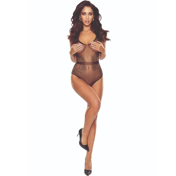 PASSION - BS115 BODYSTOCKING REJILLA NEGRO
