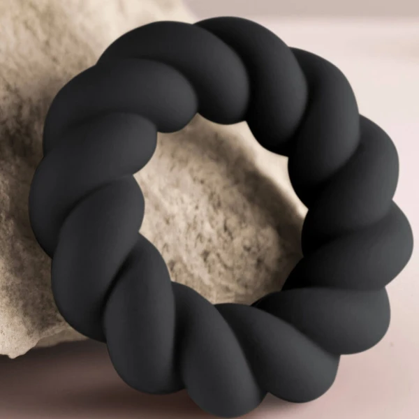ROCKS-OFF - ANELLO MASTURBATORE TWIST IN SILICONE NERO