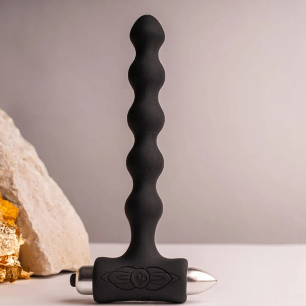 ROCKS-OFF - PETITE SENSATIONS PEARLS PLUG ANALE VIBRATORE NERO