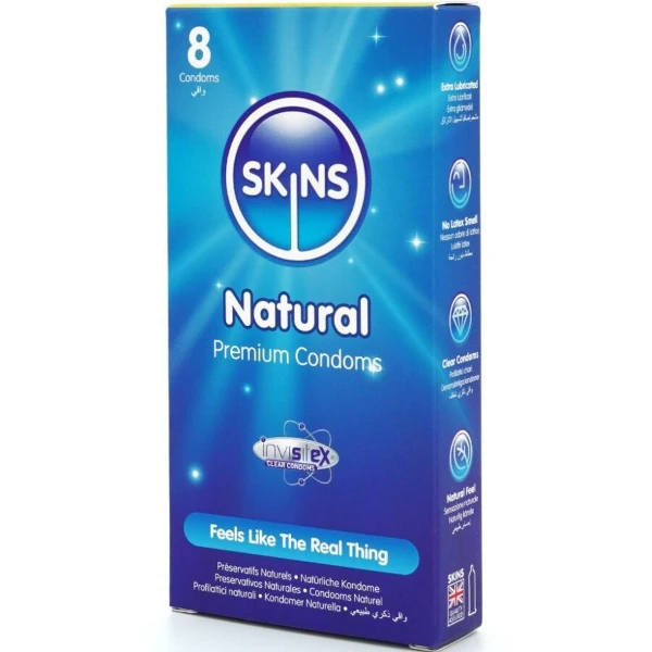 SKINS - PRESERVATIVI NATURALI PREMIUM CONFEZIONE DA 8