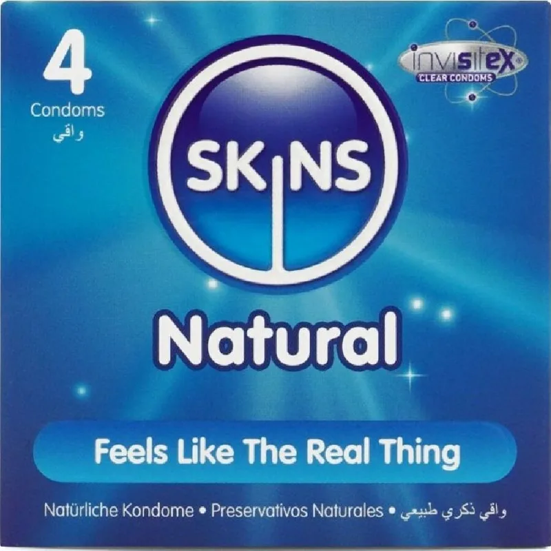 SKINS - PRESERVATIVI NATURALI PREMIUM CONFEZIONE DA 4