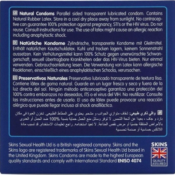 SKINS - PRESERVATIVI NATURALI PREMIUM CONFEZIONE DA 4