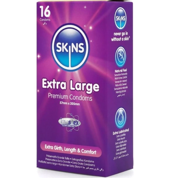 SKINS - PRESERVATIVI EXTRA LARGE PREMIUM CONFEZIONE DA 16