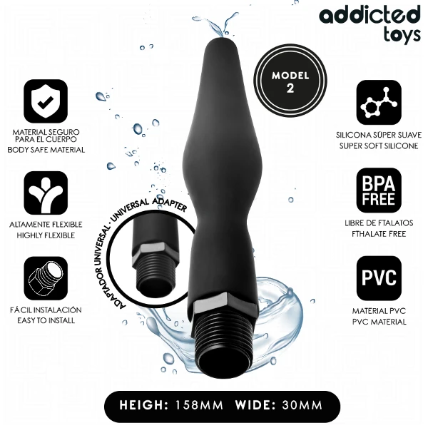 ADDICTED TOYS - PULITORE ANALE CON ADATTATORE UNIVERSALE MODELLO 2