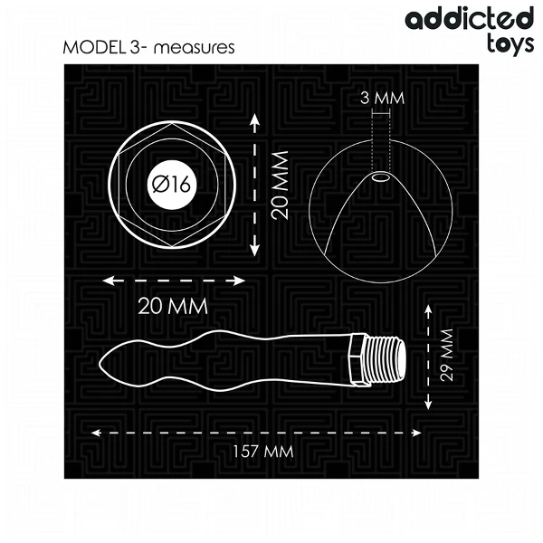ADDICTED TOYS - PULITORE ANALE CON ADATTATORE UNIVERSALE MODELLO 3