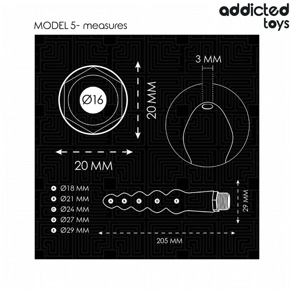 ADDICTED TOYS - PULITORE ANALE CON ADATTATORE UNIVERSALE MODELLO 5