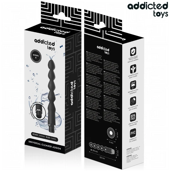 ADDICTED TOYS - PULITORE ANALE CON ADATTATORE UNIVERSALE MODELLO 6