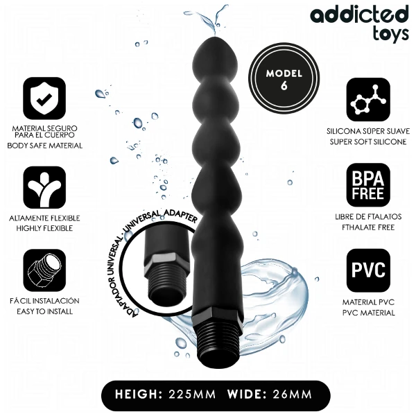 ADDICTED TOYS - PULITORE ANALE CON ADATTATORE UNIVERSALE MODELLO 6
