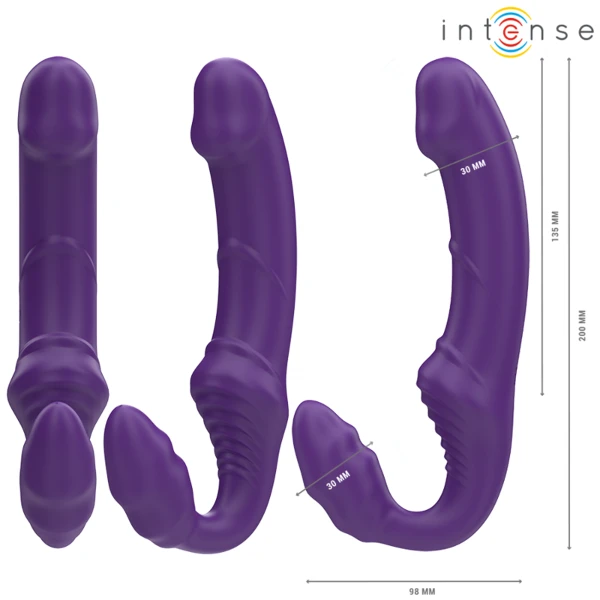 INTENSE - JILL DOPPIO VIBRATORE 20 CM VIOLA TELECOMANDO