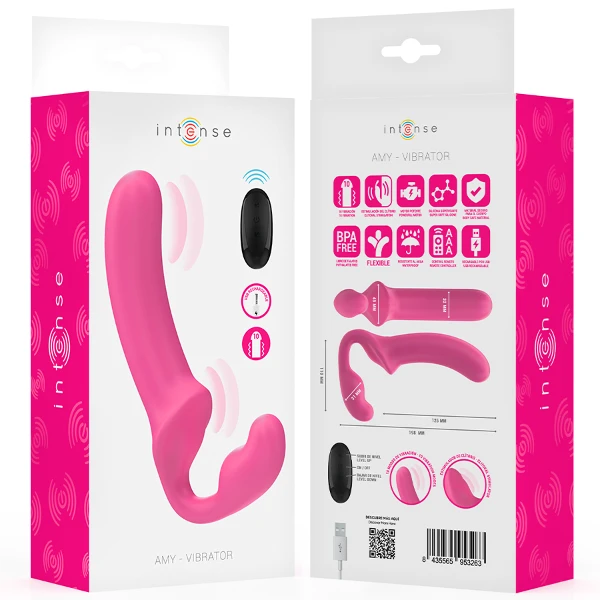 INTENSE - AMY DOPPIO VIBRATORE 20 CM ROSA TELECOMANDO