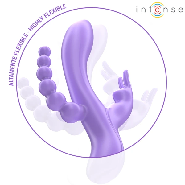 INTENSE - MIKO TRIPLO VIBRATORE CONIGLIO & STIMOLATORE & ANALE 7 VIBRAZIONI VIOLA