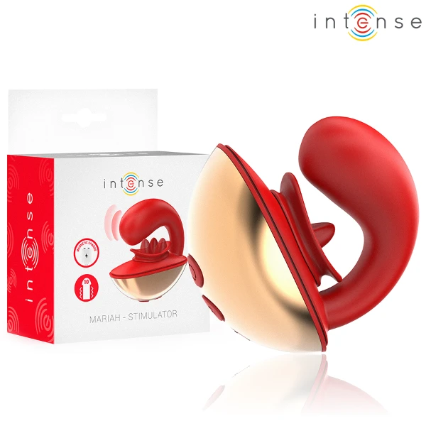 INTENSE - VIBRATORE E STIMOLATORE MARIAH A FORMA DI U 10 VIBRAZIONI ROSSO