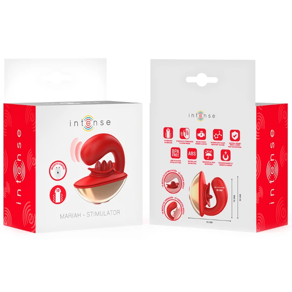INTENSE - VIBRATORE E STIMOLATORE MARIAH A FORMA DI U 10 VIBRAZIONI ROSSO