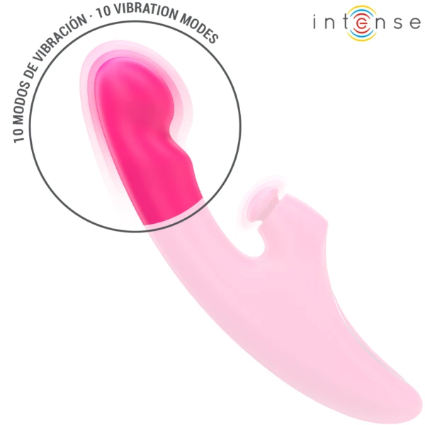 INTENSE - VIBRATORE EMI 13,5 CM MULTIFUNZIONE 3 IN 1 10 VIBRAZIONI ROSA