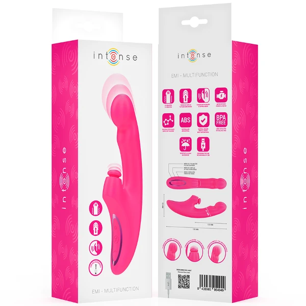 INTENSE - VIBRATORE EMI 13,5 CM MULTIFUNZIONE 3 IN 1 10 VIBRAZIONI ROSA