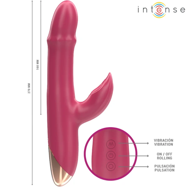 INTENSE - CHLOE VIBRATORE MULTIFUNZIONE 3 IN 1 ROSSO