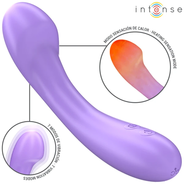 INTENSE - VIBRATORE BECKY 19 CM RISCALDABILE 7 VIBRAZIONI VIOLA