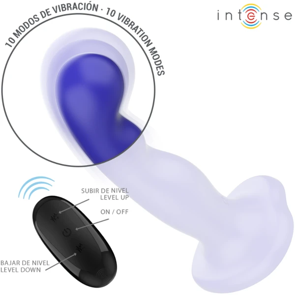 INTENSE - VIBRATORE SHORTY CON VENTOSA TELECOMANDO BLU