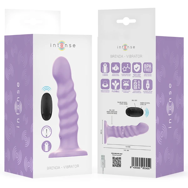 INTENSE - BRENDA VIBRATORE TAGLIA M DESIGN A SPIRALE 10 VIBRAZIONI TELECOMANDO VIOLA