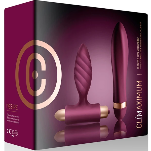 CLIMAXIMUM - DESIRE KIT VIBRATORE TWISTED + PLUG ANALE