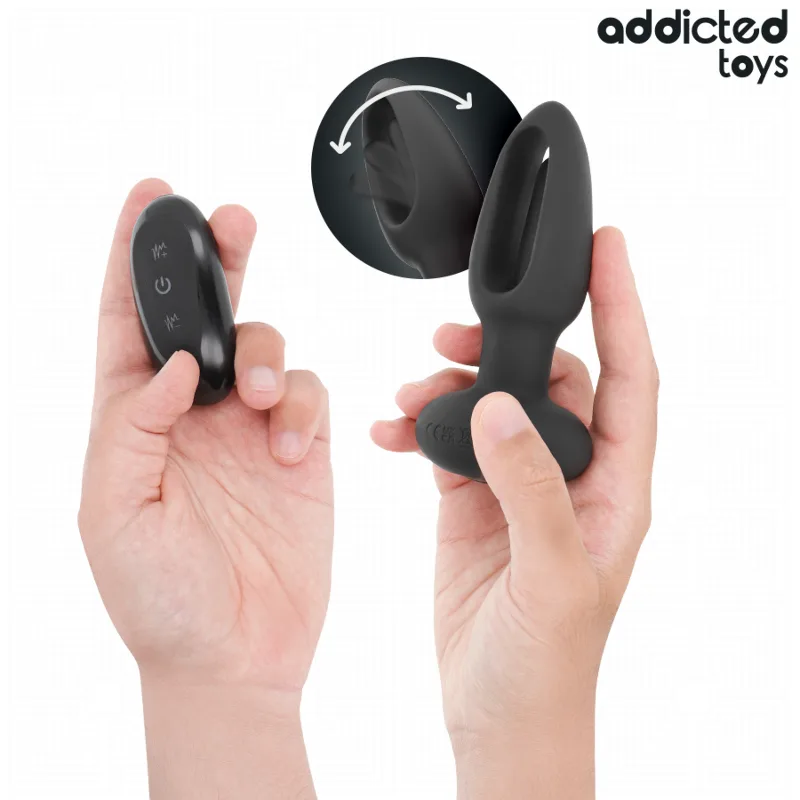 ADDICTED TOYS - PLUG ANAL CON LENGUA VIBRADORA Y CONTROL REMOTO
