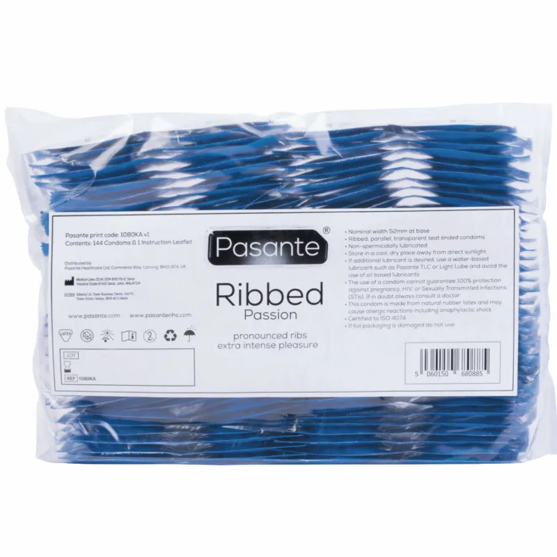 PASANTE - PRESERVATIVI RIBBED PASSION BUSTA 144 UNITÀ