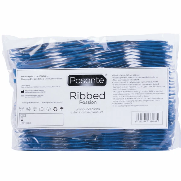 PASANTE - PRESERVATIVI RIBBED PASSION BUSTA 144 UNITÀ