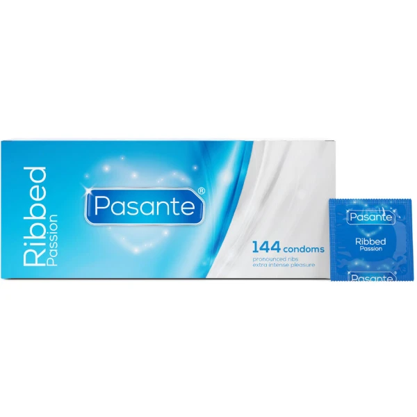 PASANTE - PRESERVATIVI RIBBED PASSION SCATOLA 144 UNITÀ