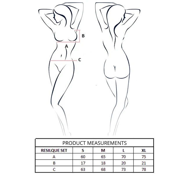 PASSION - RESILQUE SET SUJETADOR + TANGA BLANCO L/XL