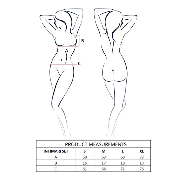 PASSION - INTIMARI SET SUJETADOR + BRAGAS ROSA L/XL