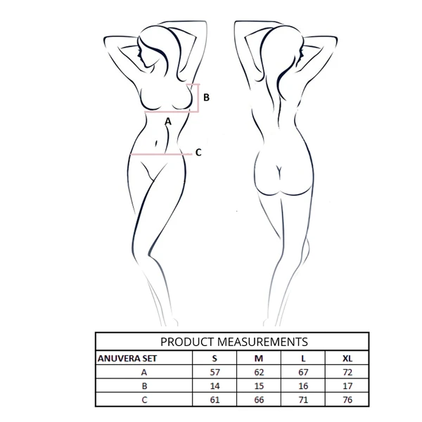 PASSION - ANUVERA REGGISENO + PERIZOMA NERO L/XL