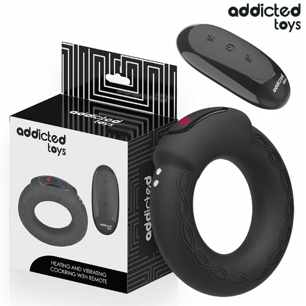 ADDICTED TOYS - ANELLO PER IL PENE VIBRANTE CON EFFETTO RISCALDANTE E TELECOMANDO
