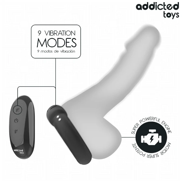 ADDICTED TOYS - ANELLO PER IL PENE VIBRANTE CON EFFETTO RISCALDANTE E TELECOMANDO