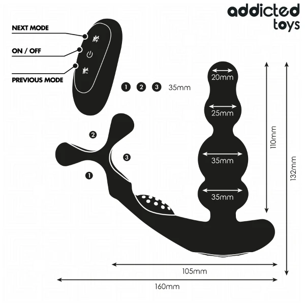 ADDICTED TOYS - MASSAGGIATORE PROSTATICO ROTANTE CON TELECOMANDO