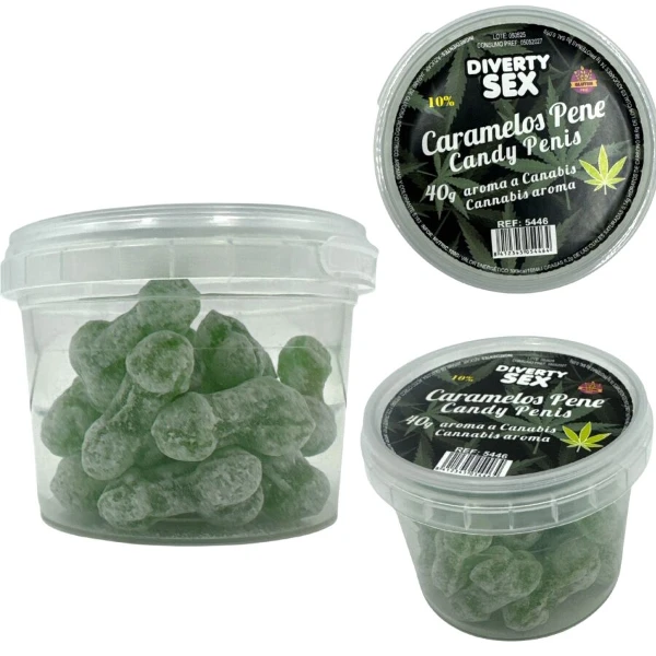 DIABLO GOLOSO - 20 CARAMELLE PER PENE AROMA CANNABIS