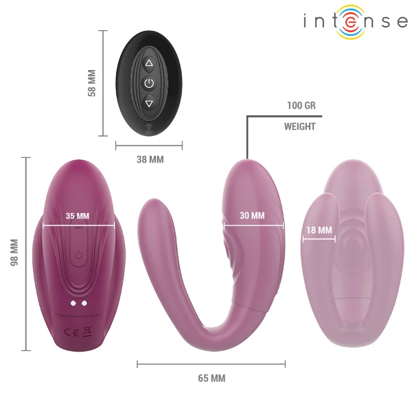 INTENSE - SANDRA VIBRADOR & ESTIMULADOR DE PINZAS CON GOLPETEO CONTROL REMOTO