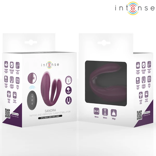 INTENSE - SANDRA VIBRADOR & ESTIMULADOR DE PINZAS CON GOLPETEO CONTROL REMOTO